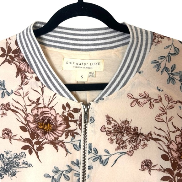 Saltwater LUXE Crossfire Bomber- Floral Mix Print Bomber- Size Small - Picture 7 of 10